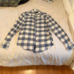 Blue and White Checkered Men's Shirt